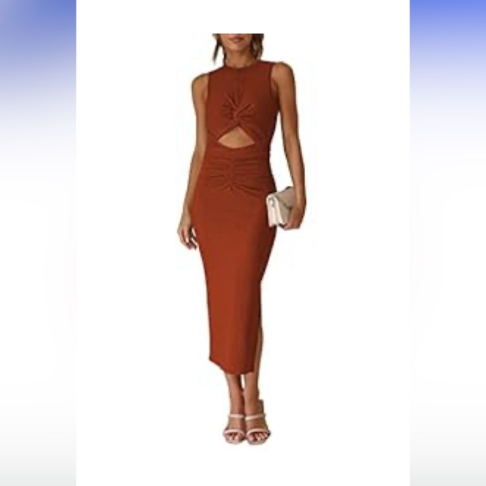 Amazon Women's Rust Midi Dress
